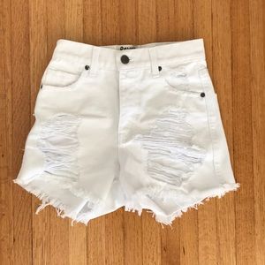 Revice size 24 white denim shorts